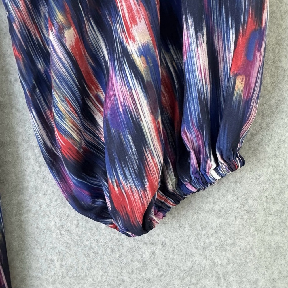 Tommy Bahama Long Sleeve Midi Dress Womens Size Medium Blue Purple Resort Boho - Picture 8 of 15